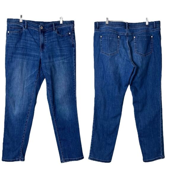 J.Jill Jeans Authentic Fit Slim Ankle Mid Rise Dark Wash Women’s Plus Size 14 - Picture 8 of 9